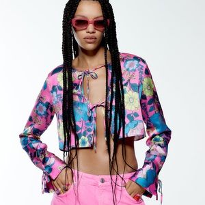 Zara satin floral top